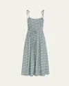 Veronica Beard Millie Floral Tie-strap Midi Dress