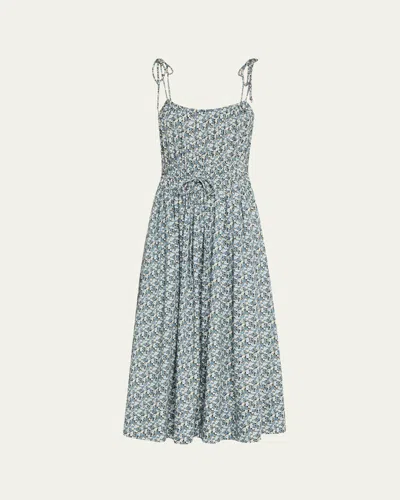 Veronica Beard Millie Floral Tie-strap Midi Dress