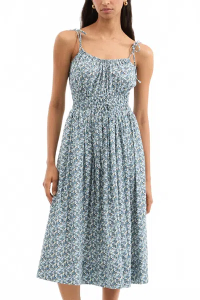 Veronica Beard Millie Ruffled Dress In Lake Mist Multi In Blue