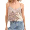 Veronica Beard Millon Paisley Crop Top In Stone Khaki In Brown