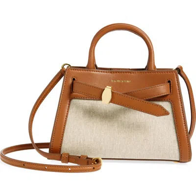 Veronica Beard Dash Mini Canvas & Leather Crossbody Bag In Natural Linen Hazelwood