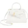 Veronica Beard Mini Dash Leather Top Handle Bag In Off White