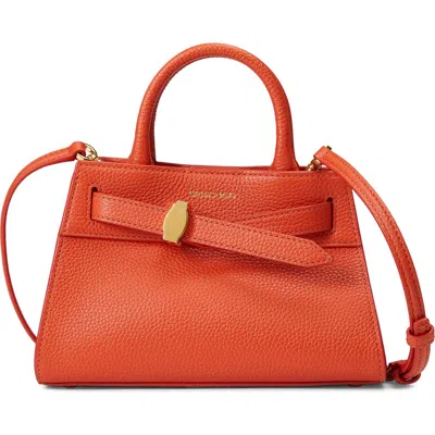 Veronica Beard Mini Dash Leather Top Handle Bag In Persimmon
