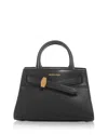 Veronica Beard Mini Dash Leather Top Handle Bag In Black