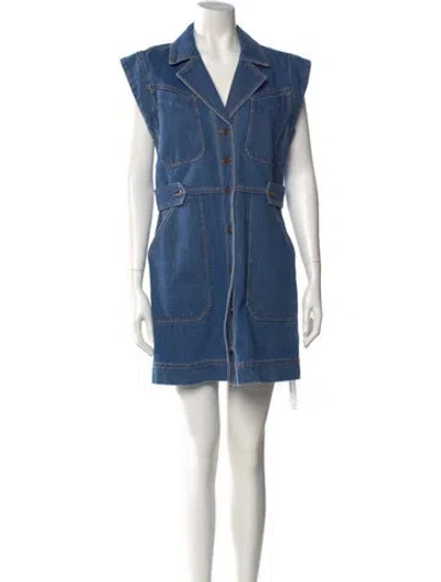 Pre-owned Veronica Beard Mini Dress In Blue