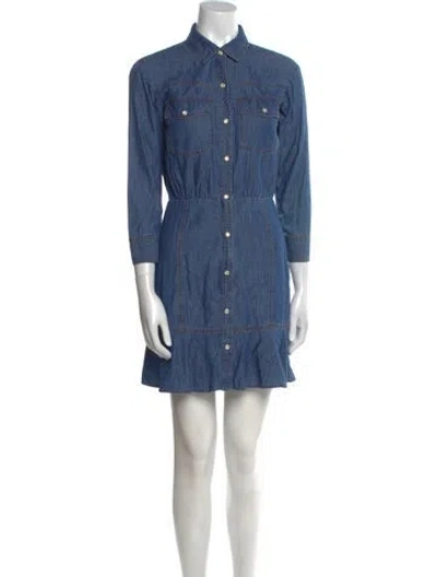 Pre-owned Veronica Beard Mini Dress In Blue