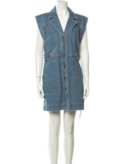 Pre-owned Veronica Beard Mini Dress In Blue