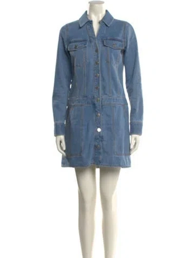 Pre-owned Veronica Beard Mini Dress In Blue