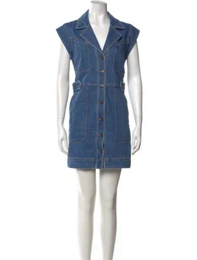 Pre-owned Veronica Beard Mini Dress In Blue