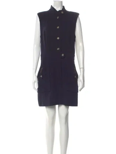 Pre-owned Veronica Beard Mini Dress In Blue