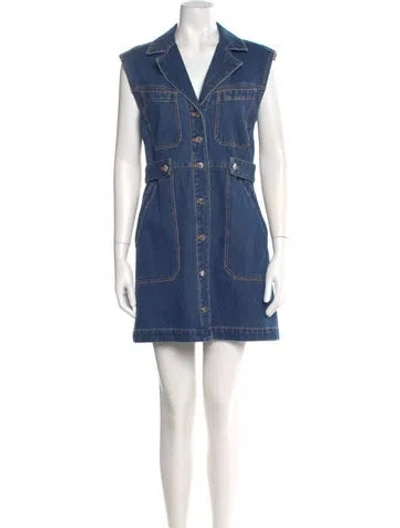Pre-owned Veronica Beard Mini Dress In Blue