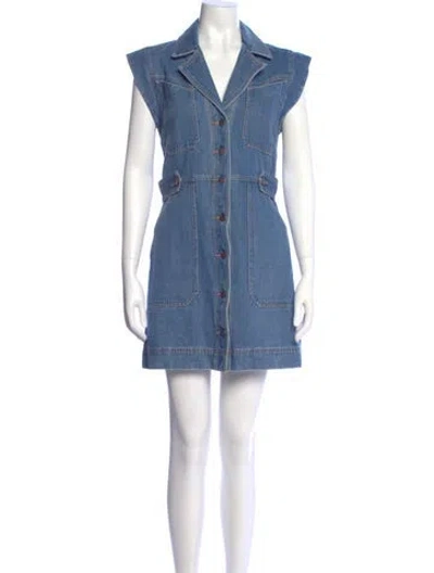 Pre-owned Veronica Beard Mini Dress In Blue