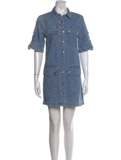 Pre-owned Veronica Beard Mini Dress In Blue