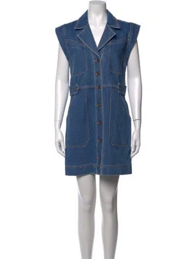 Pre-owned Veronica Beard Mini Dress In Blue