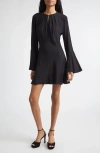 Veronica Beard Mini Ezri Long Sleeve Dress In Black