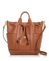 Veronica Beard Goody Mini Leather Crossbody Bag In Hazelwood