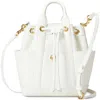 Veronica Beard Mini Goody Leather Bucket Bag In Off White