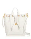 Veronica Beard Mini Goody Leather Bucket Bag In Off White
