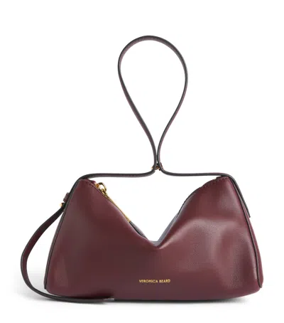 Veronica Beard Mini Leather Prism Shoulder Bag In Burgundy