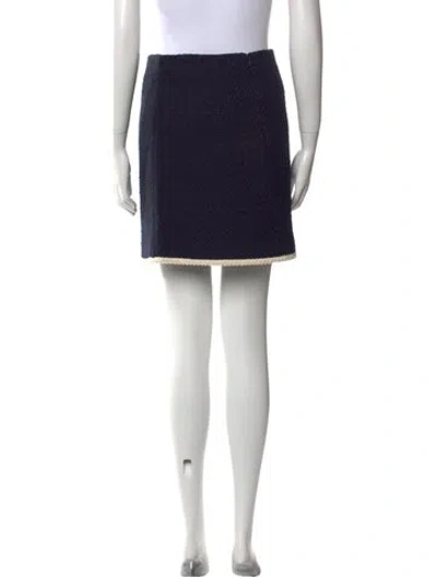 Pre-owned Veronica Beard Mini Skirt In Blue