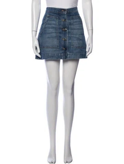Pre-owned Veronica Beard Mini Skirt In Blue