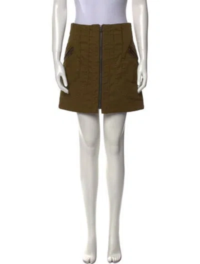 Pre-owned Veronica Beard Mini Skirt In Green