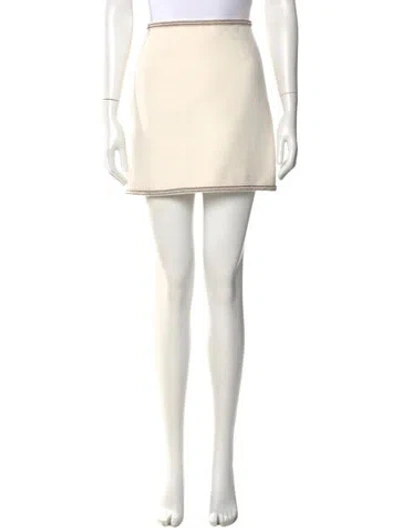 Pre-owned Veronica Beard Mini Skirt In White