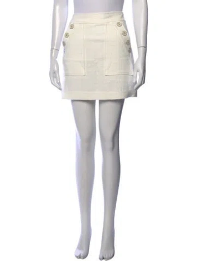 Pre-owned Veronica Beard Mini Skirt In White