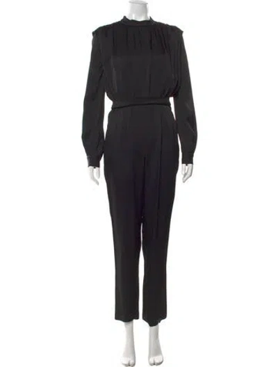 Pre-owned Veronica Beard Mock Neck Jumpsuit In Black