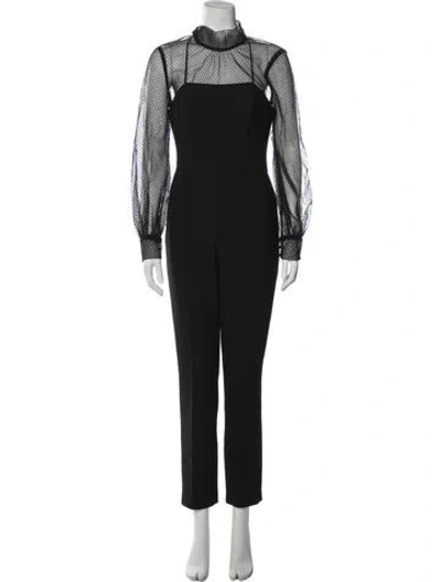 Pre-owned Veronica Beard Mock Neck Jumpsuit In Black