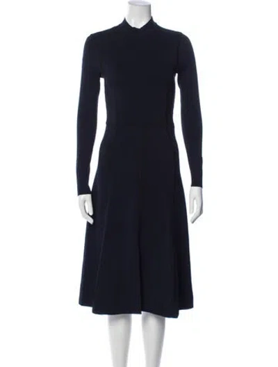 Pre-owned Veronica Beard Mock Neck Knee-length Dress In Blue