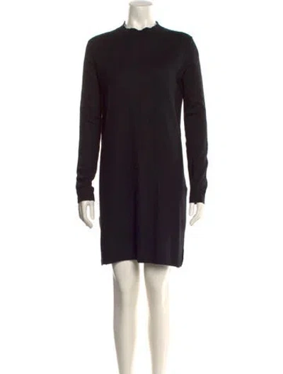 Pre-owned Veronica Beard Mock Neck Long Dress In Blue