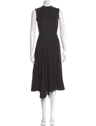 Pre-owned Veronica Beard Mock Neck Long Dress In Gray