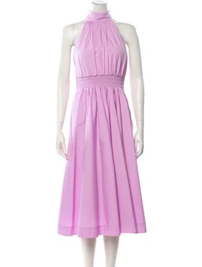 Pre-owned Veronica Beard Mock Neck Long Dress In Purple