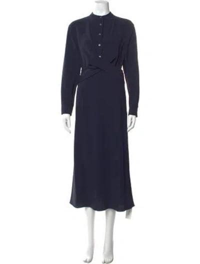 Pre-owned Veronica Beard Mock Neck Long Dress W/ Tags In Blue