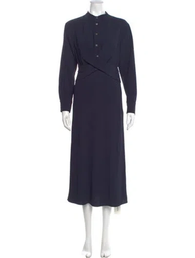 Pre-owned Veronica Beard Mock Neck Long Dress W/ Tags In Blue
