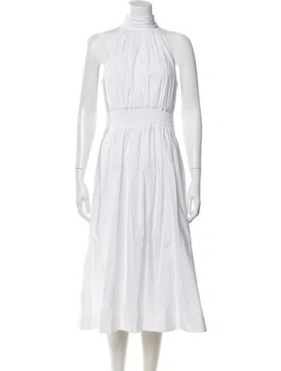 Pre-owned Veronica Beard Mock Neck Long Dress In White