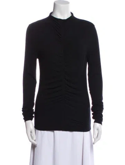 Pre-owned Veronica Beard Mock Neck Long Sleeve Sweatshirt In Black
