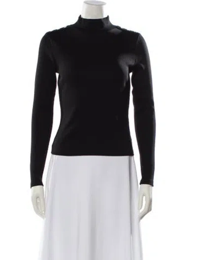 Pre-owned Veronica Beard Mock Neck Long Sleeve Sweatshirt In Black