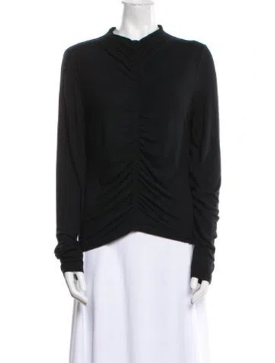 Pre-owned Veronica Beard Mock Neck Long Sleeve Sweatshirt In Black
