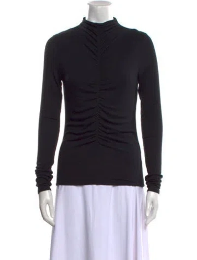Pre-owned Veronica Beard Mock Neck Long Sleeve Sweatshirt In Black