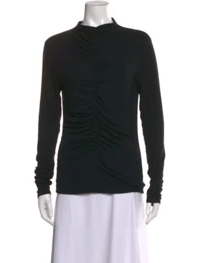 Pre-owned Veronica Beard Mock Neck Long Sleeve Sweatshirt In Black