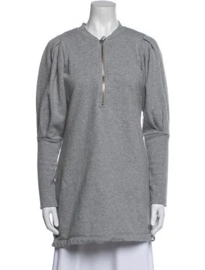 Pre-owned Veronica Beard Mock Neck Long Sleeve Sweatshirt In Blue