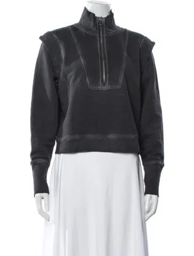Pre-owned Veronica Beard Mock Neck Long Sleeve Sweatshirt In Gray
