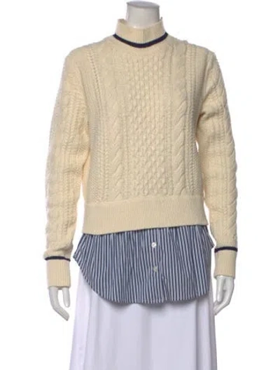 Pre-owned Veronica Beard Mock Neck Long Sleeve Sweatshirt In Neutral