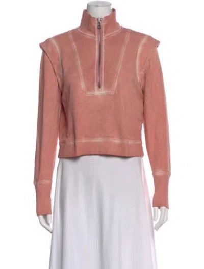 Pre-owned Veronica Beard Mock Neck Long Sleeve Sweatshirt In Pink