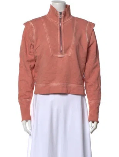 Pre-owned Veronica Beard Mock Neck Long Sleeve Sweatshirt In Pink