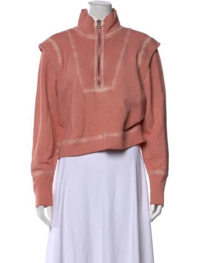 Pre-owned Veronica Beard Mock Neck Long Sleeve Sweatshirt In Pink
