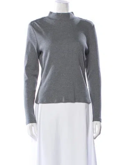Pre-owned Veronica Beard Mock Neck Long Sleeve Sweatshirt W/ Tags In Gray