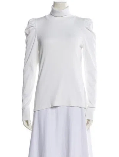Pre-owned Veronica Beard Mock Neck Long Sleeve Sweatshirt W/ Tags In White